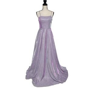 NWT City Studios Formal Gown Lavender Lace Glitter Sparkly Dress Size 9/10